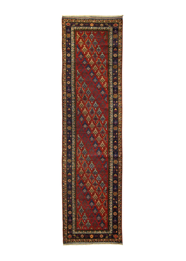 A30058 Oriental Rug Pakistani Handmade Runner Transitional Tribal 2'10'' x 10'5'' -3x10- Red Blue Baloch Geometric Design.jpg