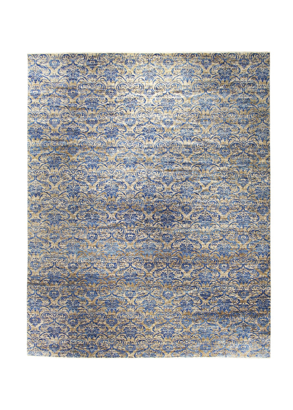 A30168 Oriental Rug Indian Handmade Area Transitional 11'11'' x 15'2'' -12x15- Brown Blue Floral Design