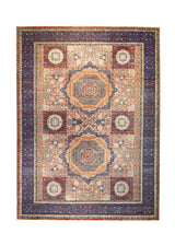 A30234 Oriental Rug Pakistani Handmade Area Transitional Tribal 9'11'' x 13'8'' -10x14- Blue Red Mamluk Geometric Design