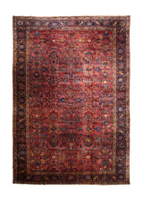 A30285 Persian Rug Lilihan Handmade Area Traditional Antique 10'8'' x 15'9'' -11x16- Red Blue Floral Design