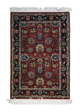 A30298 Oriental Rug Indian Handmade Area Transitional 2'1'' x 3'0'' -2x3- Red Blue Floral Design