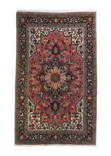 A30305 Persian Rug Tabriz Handmade Area Traditional 3'4'' x 5'2'' -3x5- Red Floral Heriz Design.jpg
