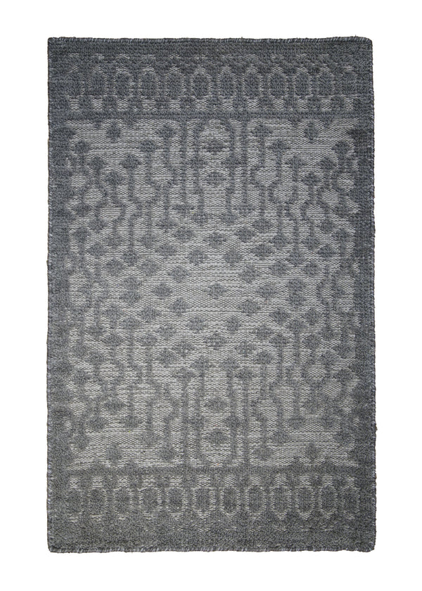 A30341 Oriental Rug Indian Handmade Area Neutral 2'0'' x 3'0'' -2x3- Gray Geometric Design