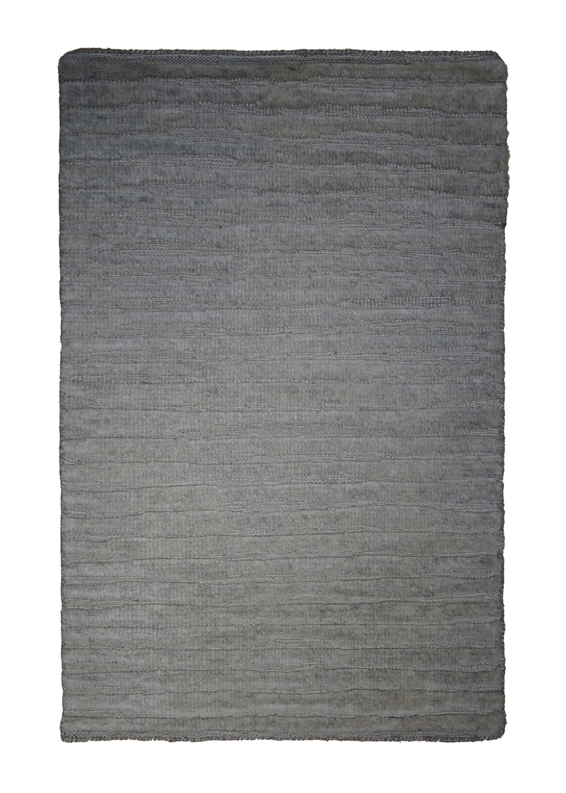 A30345 Oriental Rug Indian Handmade Area Modern Neutral 2'0'' x 3'0'' -2x3- Whites Beige Stripes Design