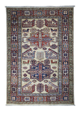 A30422 Oriental Rug Pakistani Handmade Area Transitional Tribal 2'7'' x 3'8'' -3x4- Yellow Gold Red Kazak Geometric Design