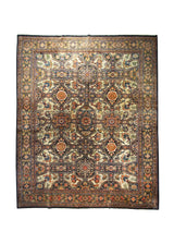 A30423 Persian Rug Lavar Kerman Handmade Area Traditional Antique 9'6'' x 11'9'' -10x12- Blue Whites-Beige Garden Design.jpg