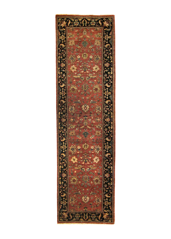 A30432 Oriental Rug Pakistani Handmade Runner Transitional 2'9'' x 9'8'' -3x10- Red Blue Floral Design.jpg