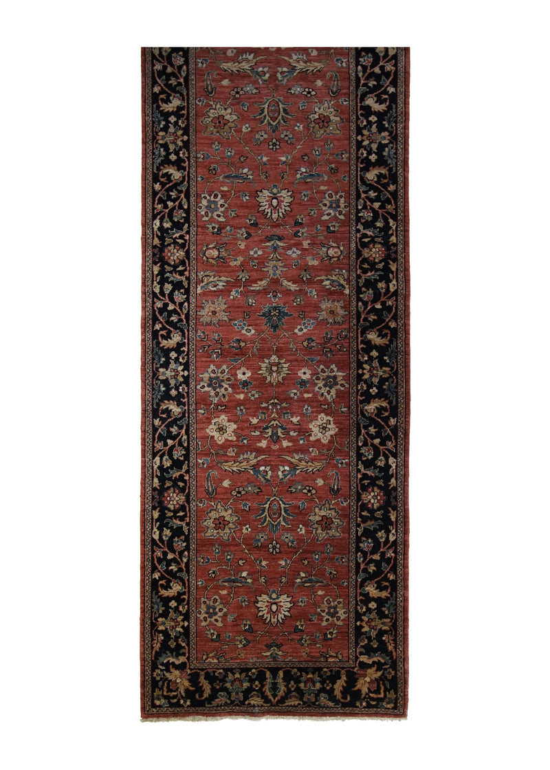 A30432 Oriental Rug Pakistani Handmade Runner Transitional 2'9'' x 9'8'' -3x10- Red Blue Floral Design