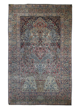 A30449 Persian Rug Lavar Kerman Handmade Area Traditional Antique 4'4'' x 6'10'' -4x7- Whites-Beige Pink Blue Tree of Life Floral Design.jpg