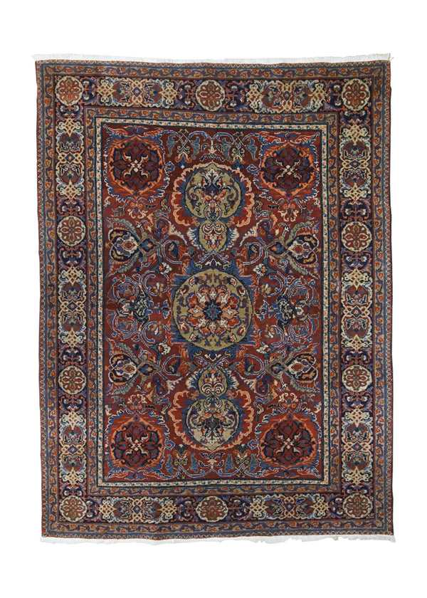 A30458 Persian Rug Azerbaijan Handmade Area Tribal 4'6'' x 6'4'' -5x6- Red Floral Design