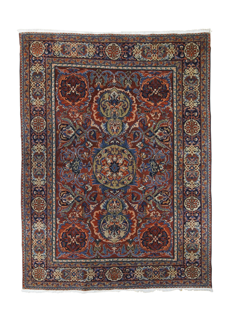 A30458 Persian Rug Azerbaijan Handmade Area Tribal 4'6'' x 6'4'' -5x6- Red Floral Design
