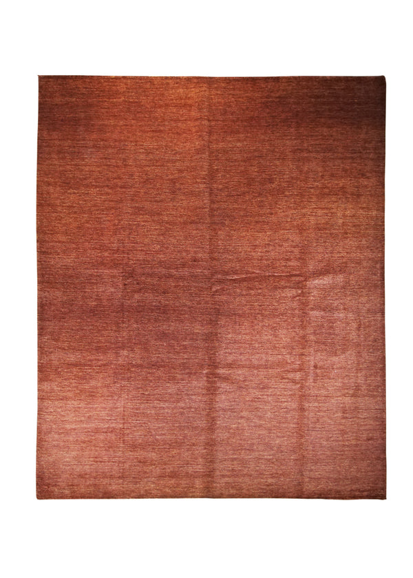 A30497 Oriental Rug Pakistani Handmade Area Transitional 8'1'' x 10'0'' -8x10- Red Stripes Geometric Design