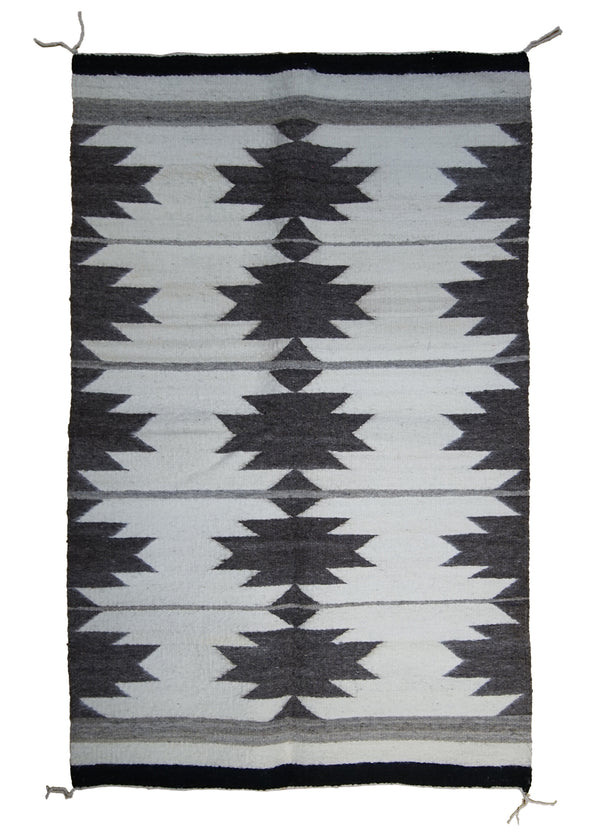 A30519 Native American Rug Navajo Handmade Area Tribal Neutral 2'3'' x 3'6'' -2x4- Whites Beige Gray Geometric Design