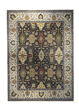 A30545 Oriental Rug Indian Handmade Area Transitional Tribal 8'10'' x 11'11'' -9x12- Brown Whites Beige Green Serapi Geometric Design