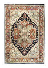 A30555 Oriental Rug Indian Handmade Area Transitional Tribal 9'9'' x 14'6'' -10x15- Whites Beige Red Heriz Geometric Design
