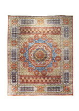 A30575 Oriental Rug Indian Handmade Area Transitional Tribal 12'4'' x 14'11'' -12x15- Red Yellow Gold Geometric Mamluk Design