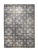 A30578 Oriental Rug Indian Handmade Area Transitional 9'12'' x 13'11'' -10x14- Brown Gray Geometric Design
