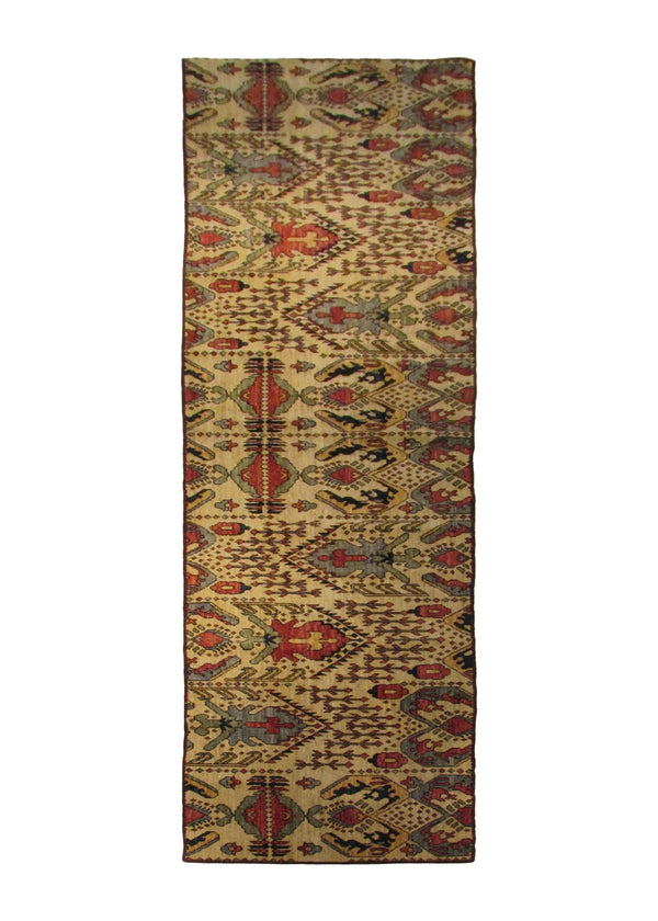 A30600 Oriental Rug Pakistani Handmade Runner Transitional 2'7'' x 12'10'' -3x13- Whites Beige Red Samarkand Geometric Design