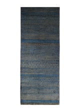 A30613 Oriental Rug Pakistani Handmade Area Transitional Neutral 2'11'' x 11'11'' -3x12- Blue Gray Gabbeh Grass Design