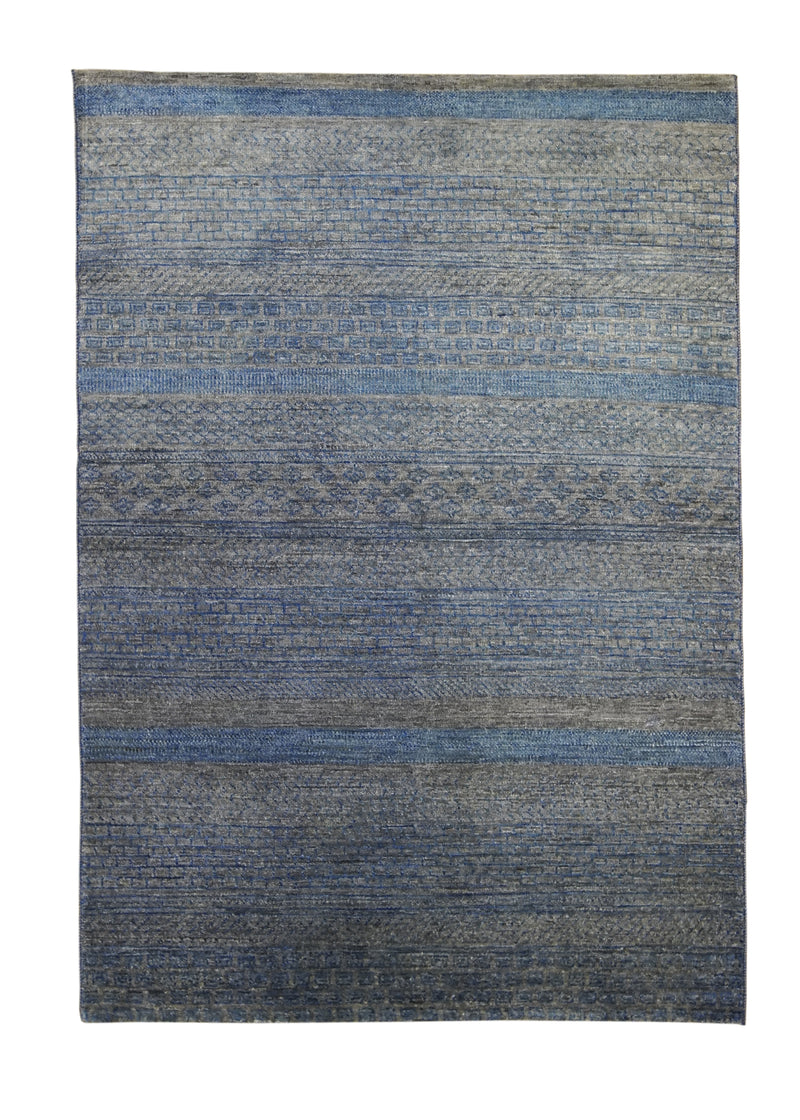 A30617 Oriental Rug Pakistani Handmade Area Transitional Neutral 4'0'' x 5'9'' -4x6- Gray Blue Gabbeh Grass Design