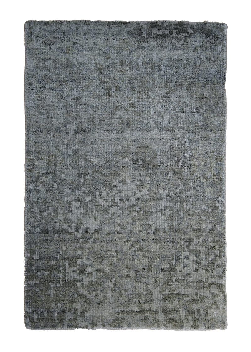 A30628 Oriental Rug Indian Handmade Area Modern 2'0'' x 3'0'' -2x3- Brown Whites Beige Splatter Abstract Design