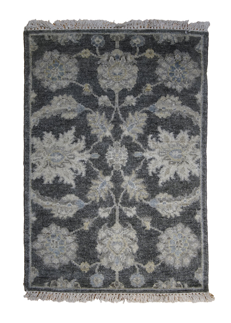 A30634 Oriental Rug Indian Handmade Area Modern 2'0'' x 3'0'' -2x3- Gray Oushak Design