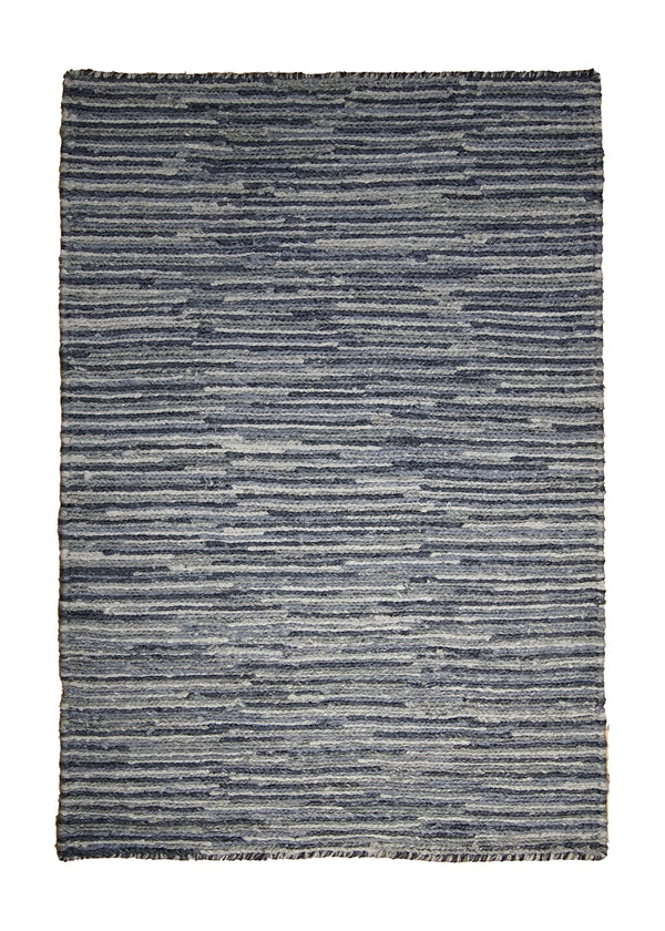 A30639 Oriental Rug Indian Handmade Area Modern 2'0'' x 3'0'' -2x3- Blue Stripes Design