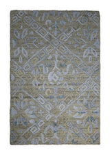 A30642 Oriental Rug Indian Handmade Area Modern 2'0'' x 3'0'' -2x3- Yellow Gold Blue Geometric Design