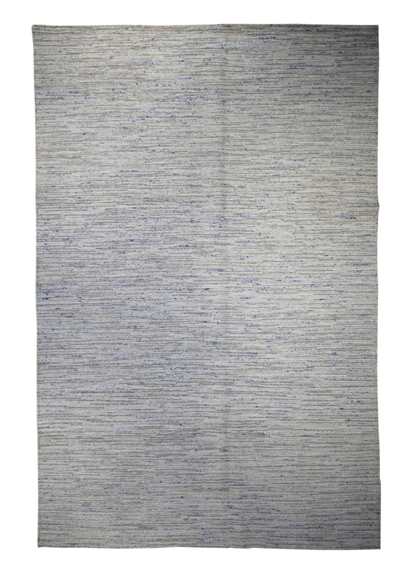 A30729 Oriental Rug Indian Handmade Area Neutral 5'10'' x 9'1'' -6x9- Whites Beige Stripes Design