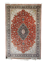 A30756 Persian Rug Qum Handmade Area Traditional 6'5'' x 9'10'' -6x10- Red Floral Design