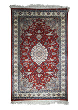 A30759 Oriental Rug Pakistani Handmade Area Traditional 3'1'' x 5'1'' -3x5- Red Kashan Floral Design