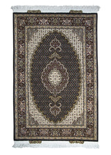 A30780 Persian Rug Tabriz Handmade Area Traditional 2'9'' x 4'0'' -3x4- Blue Floral Mahi Fish Design