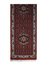 A30784 Persian Rug Bijar Handmade Runner Traditional 2'0'' x 9'3'' -2x9- Red Geometric Herati Design