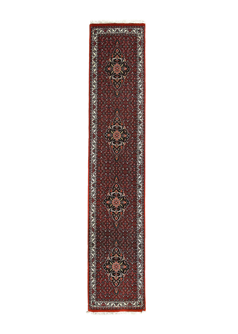 A30784 Persian Rug Bijar Handmade Runner Traditional 2'0'' x 9'3'' -2x9- Red Geometric Herati Design.jpg