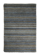 A30790 Oriental Rug Indian Handmade Area Modern 2'0'' x 3'0'' -2x3- Whites Beige Blue Stripes Design