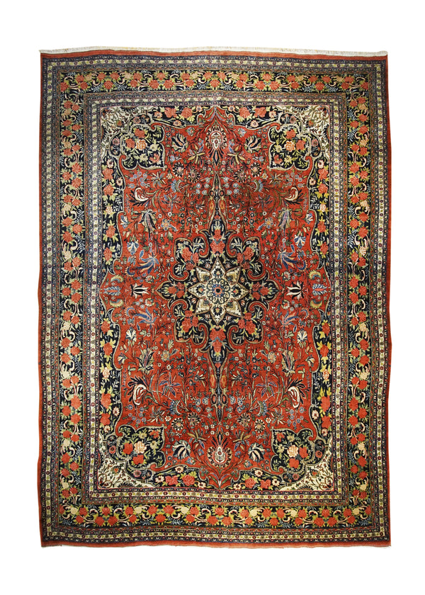 A30810 Persian Rug Bijar Handmade Area Traditional Antique 9'3'' x 13'0'' -9x13- Red Floral Design