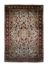 A30816 Oriental Rug Turkish Handmade Area Traditional Antique 3'10'' x 5'7'' -4x6- Whites Beige Red Floral Design