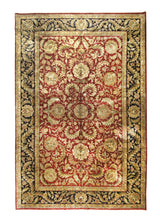 A30897 Oriental Rug Indian Handmade Area Transitional 12'0'' x 18'0'' -12x18- Red Black Green Floral Design