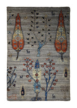 A30911 Oriental Rug Pakistani Handmade Area Transitional Tribal 2'0'' x 3'2'' -2x3- Gray Tree of Life Lori Gabbeh Design