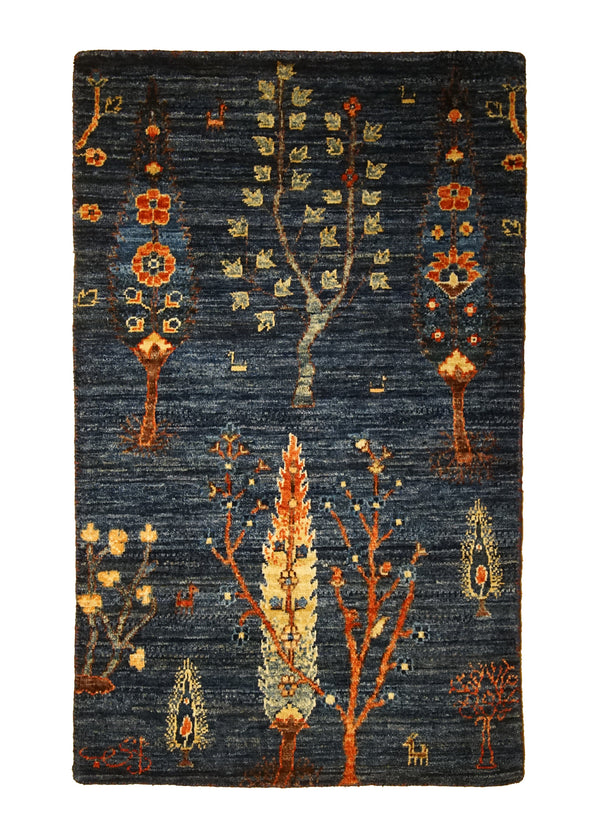 A30924 Oriental Rug Pakistani Handmade Area Transitional Tribal 2'0'' x 3'4'' -2x3- Blue Tree of Life Lori Gabbeh Design