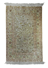 A30958 Oriental Rug Turkish Handmade Area Traditional 3'4'' x 5'2'' -3x5- Whites Beige Yellow Gold Tree of Life Animals Design