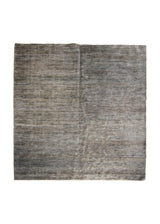 A30997 Oriental Rug Indian Handmade Square Modern Neutral 7'12'' x 8'8'' -8x9- Gray Plain Open Stripes Design