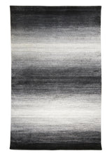 A31007 Oriental Rug Indian Handmade Area Transitional Tribal 3'11'' x 6'2'' -4x6- Black Gray Gabbeh Plain Design