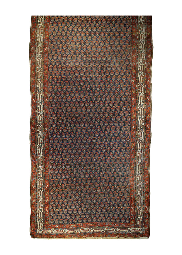 A31019 Persian Rug Malayer Handmade Area Tribal Antique 6'1'' x 12'8'' -6x13- Blue Red Geometric Paisley Boteh Design