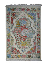 A31025 Persian Rug Qum Handmade Area Traditional 1'9'' x 2'9'' -2x3- Whites Beige Floral Design