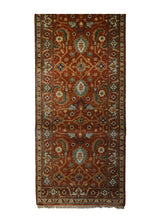 A31063 Oriental Rug Indian Handmade Runner Transitional Tribal 2'7'' x 8'1'' -3x8- Red Geometric Heriz Design