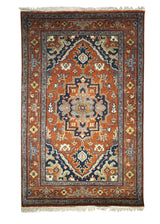 A31070 Oriental Rug Indian Handmade Area Transitional Tribal 3'0'' x 4'11'' -3x5- Red Geometric Heriz Design