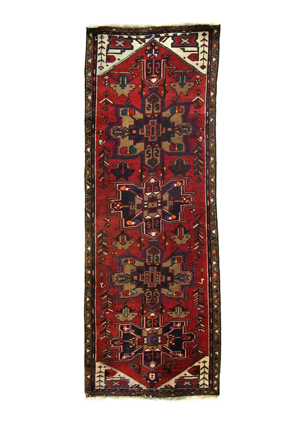 A31081 Persian Rug Azerbaijan Handmade Runner Tribal 3'1'' x 8'6'' -3x9- Red Geometric Design.jpg