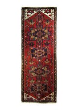 A31081 Persian Rug Azerbaijan Handmade Runner Tribal 3'1'' x 8'6'' -3x9- Red Geometric Design