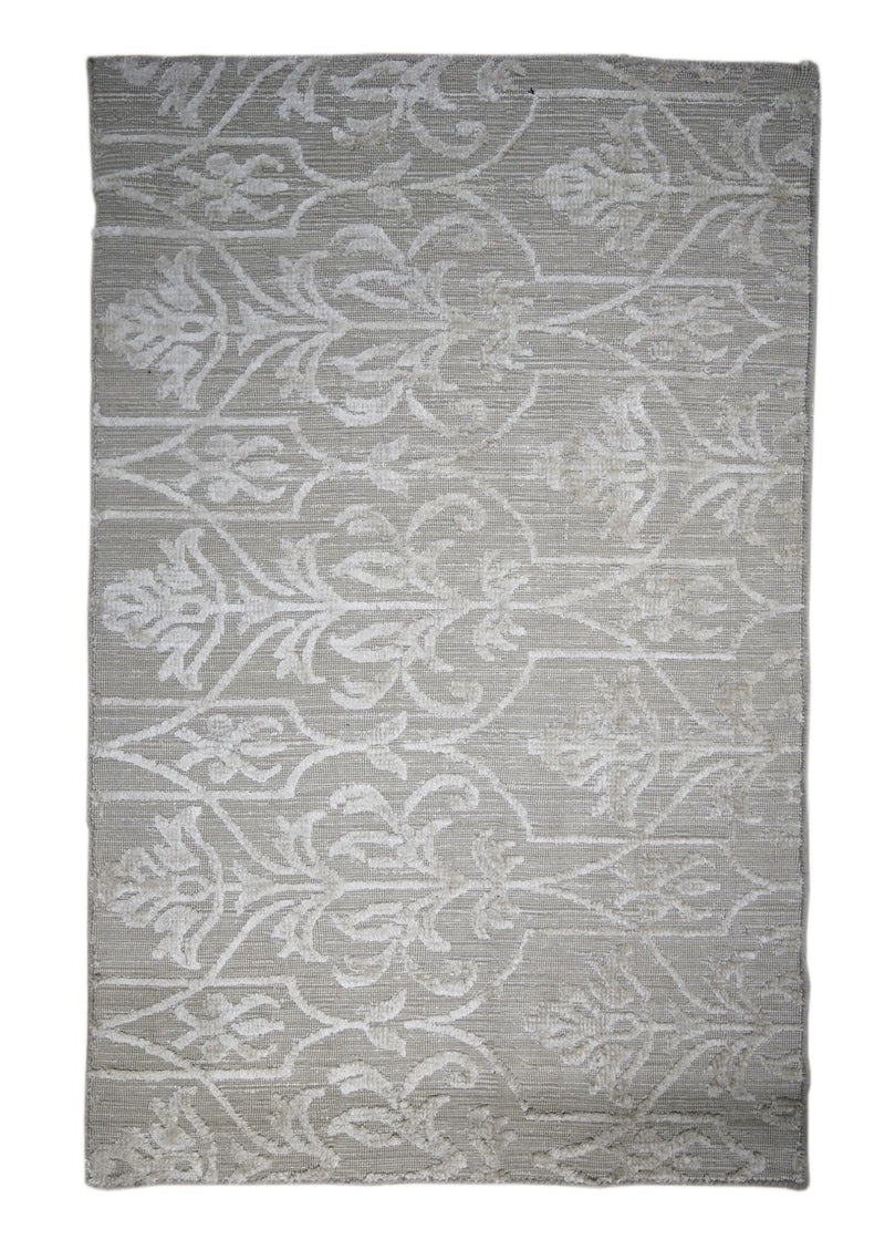 A31088 Oriental Rug Indian Handmade Area Neutral 2'10'' x 4'5'' -3x4- Whites Beige Floral Design